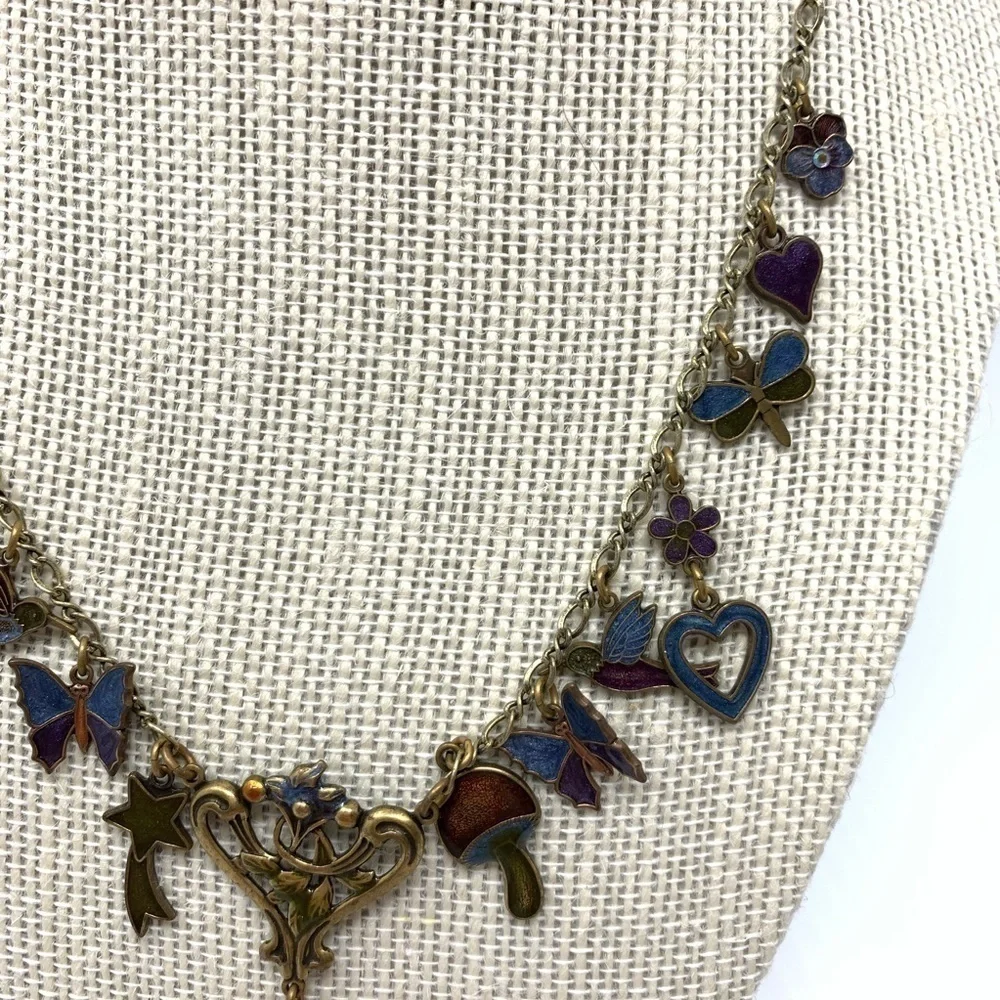 Christine Couturier Necklace Cosmic Boho Charms Hand Enameled Sweet Secrets